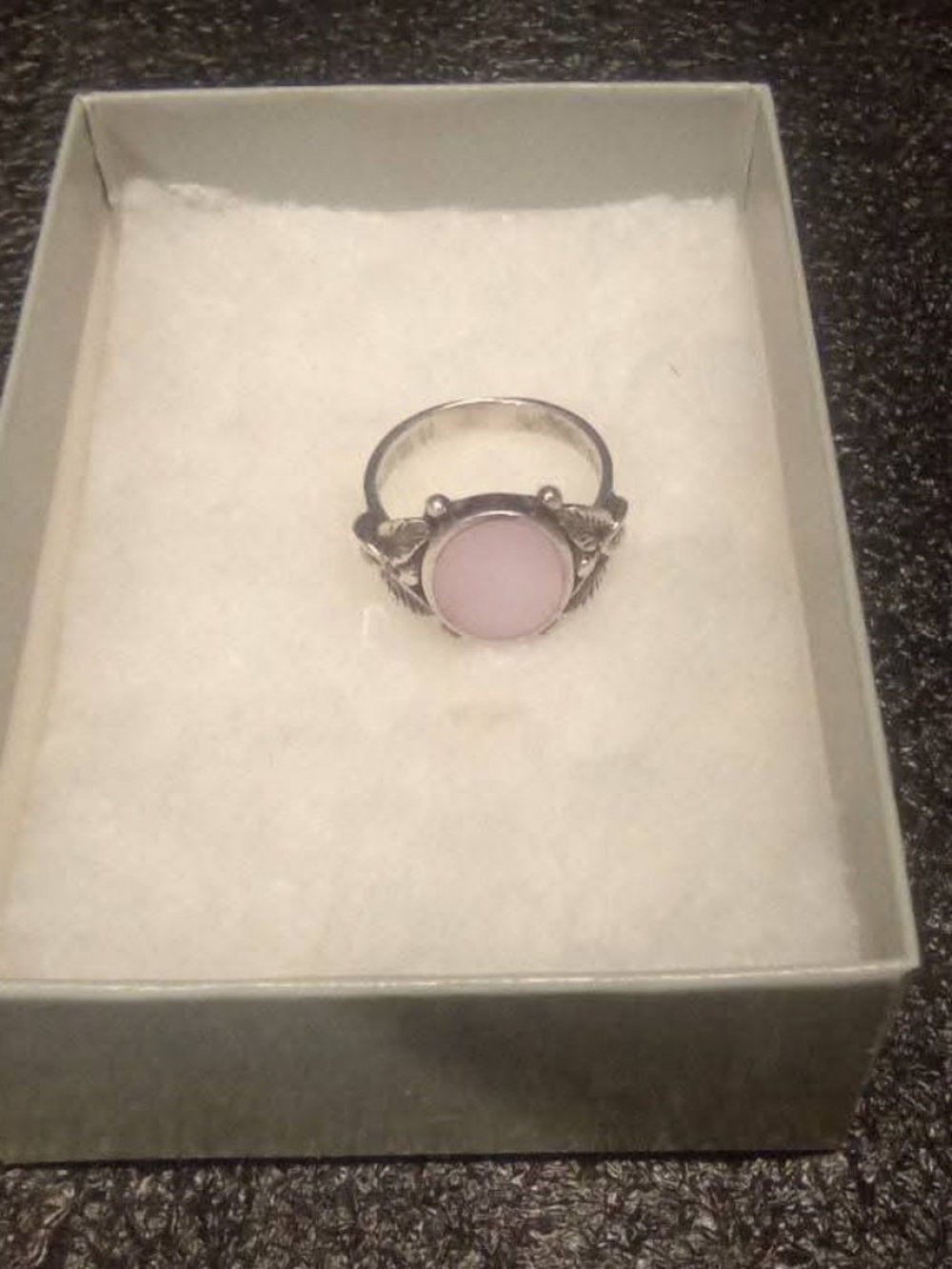 Sterling Silver Pink Stone Women's Ring